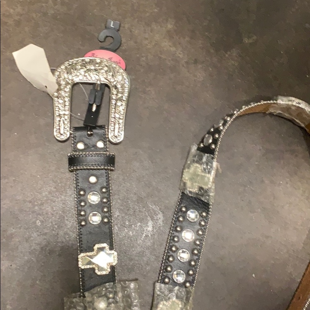 Black leather belt